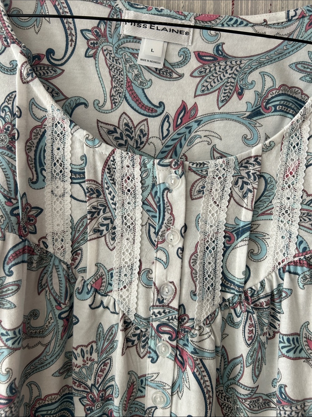 Miss Elaine Sleepwear with Blue & Pink Accents - Picture 5 of 7